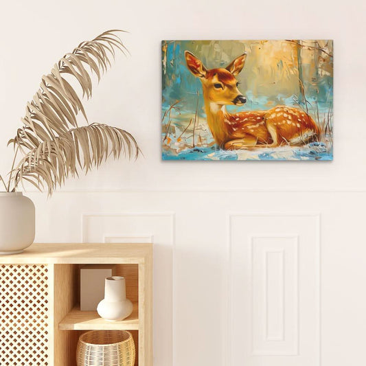 Forest Fawn - Wall Art in Black Frame