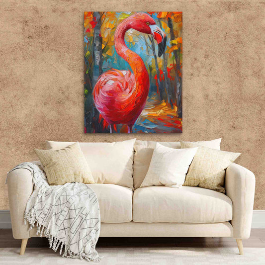 Fresh Flamingo - Wall Art in Black Frame