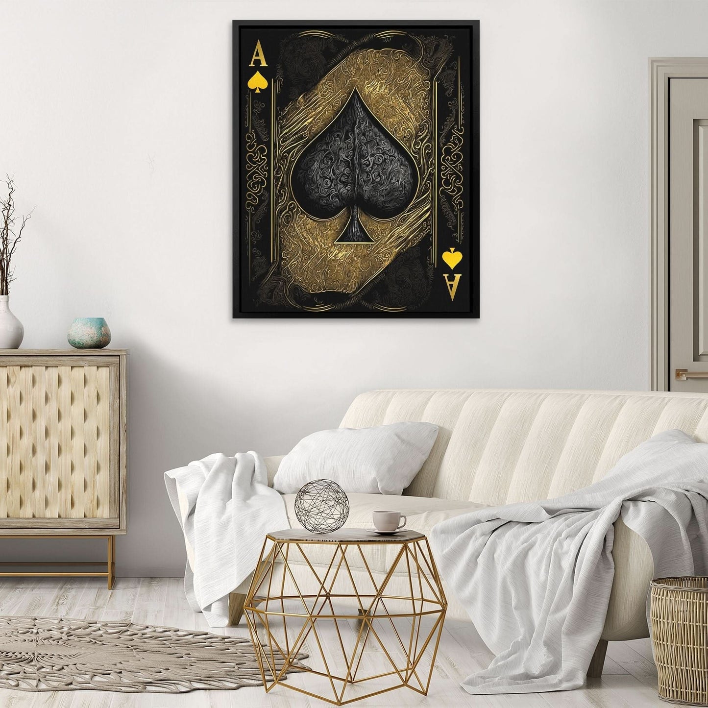 Gold Ace of Spades - Wall Art Print