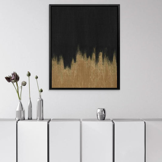 Gold Way - Wall Art in Black Frame