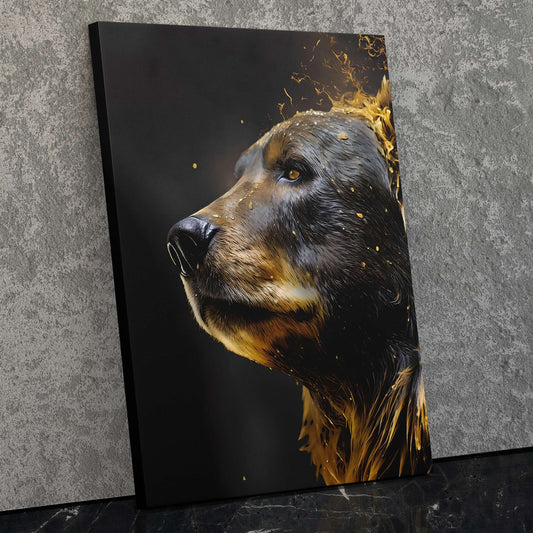 Golden Bear - Wall Art in Black Frame