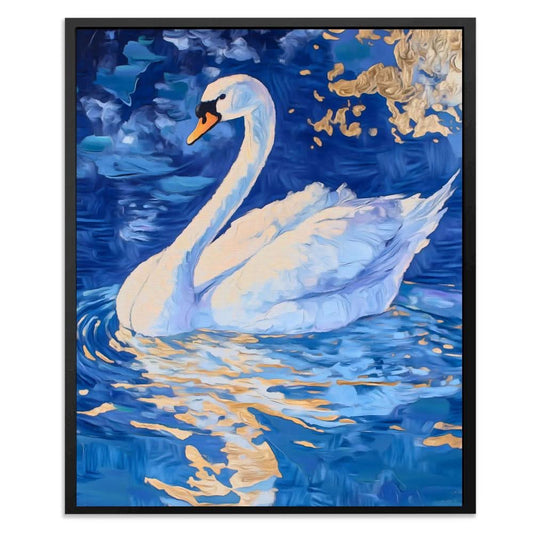 Golden Reflections - Wall Art in Black Frame
