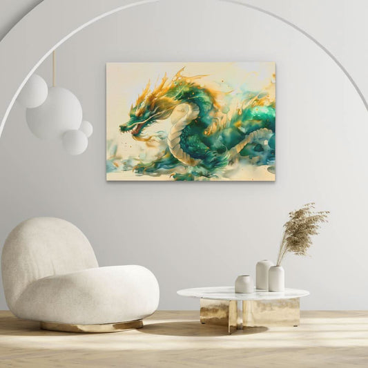 Golden Whisper - Fantasy Wall Art in Black Frame