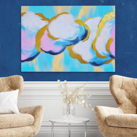 Heavens Clouds - Abstract Wall Art in Black Frame