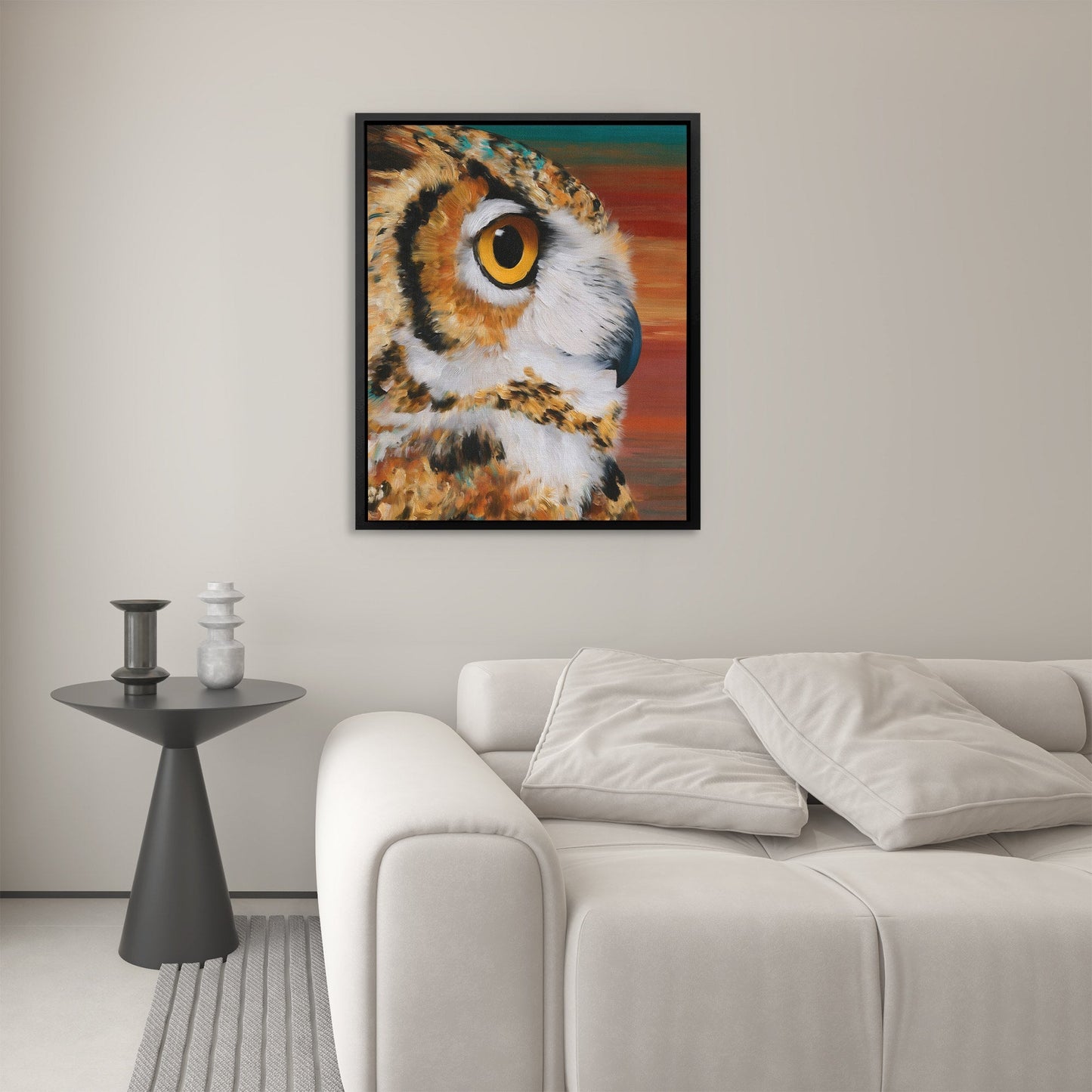 Horned Owl's Ember - Luxury Wall Art
