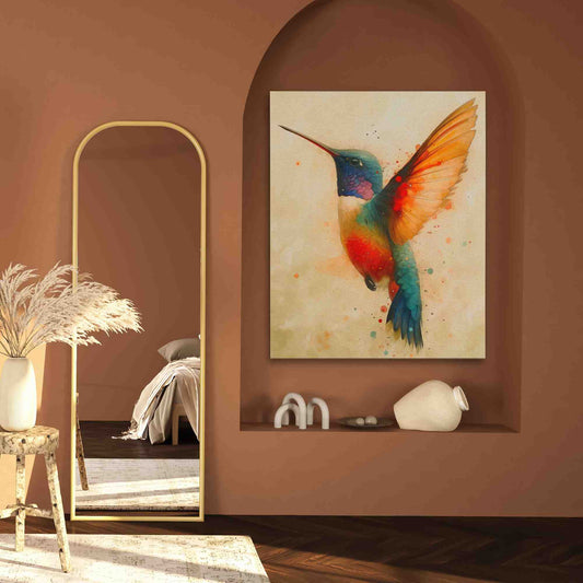 Hummingbird Watercolor - Wall Art in Black Frame