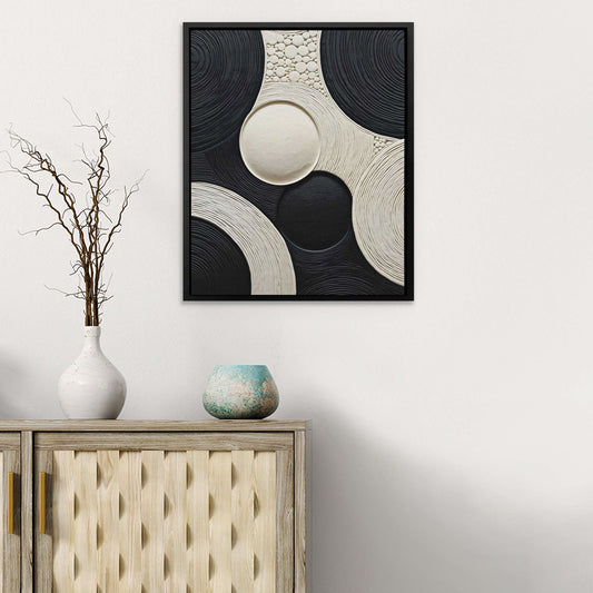 Ink Illusion - Minimalist Wall Art in Black Frame