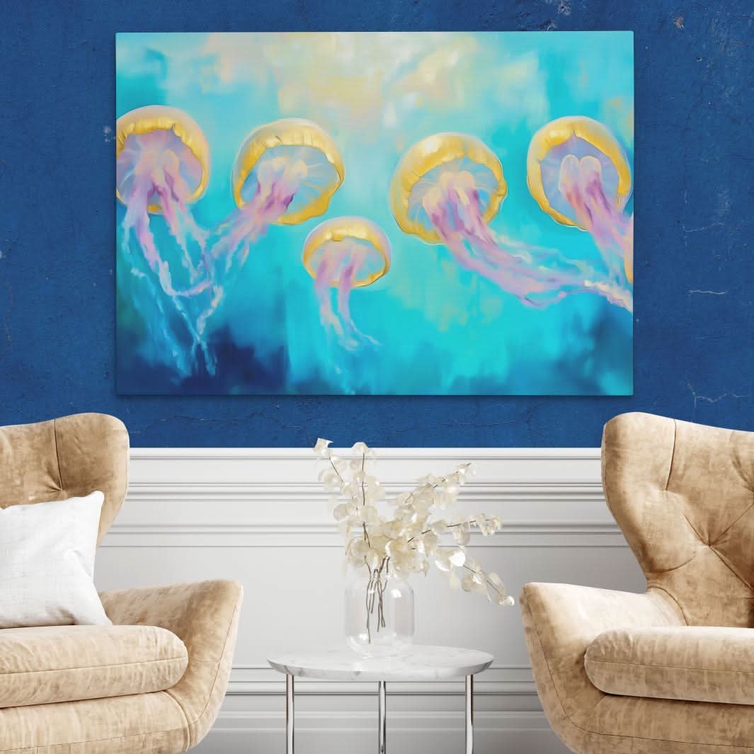 Jellyfish Pod - Oversized Beach Canvas Wall Art