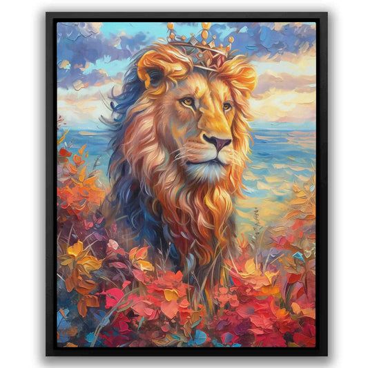 King of the Lions - Wall Art in Black Frame