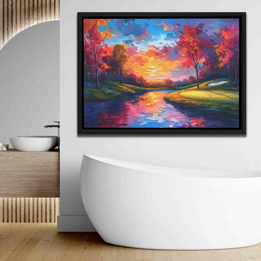Lakeside Golf Course - Wall Art in Black Frame