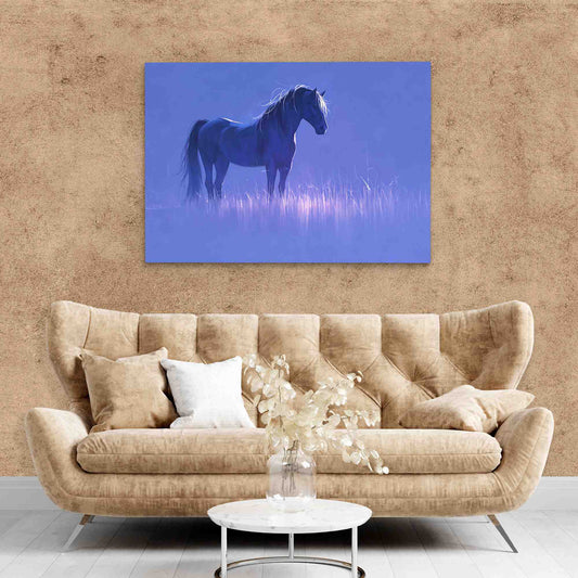Lavender Horse - Wall Art in Black Frame