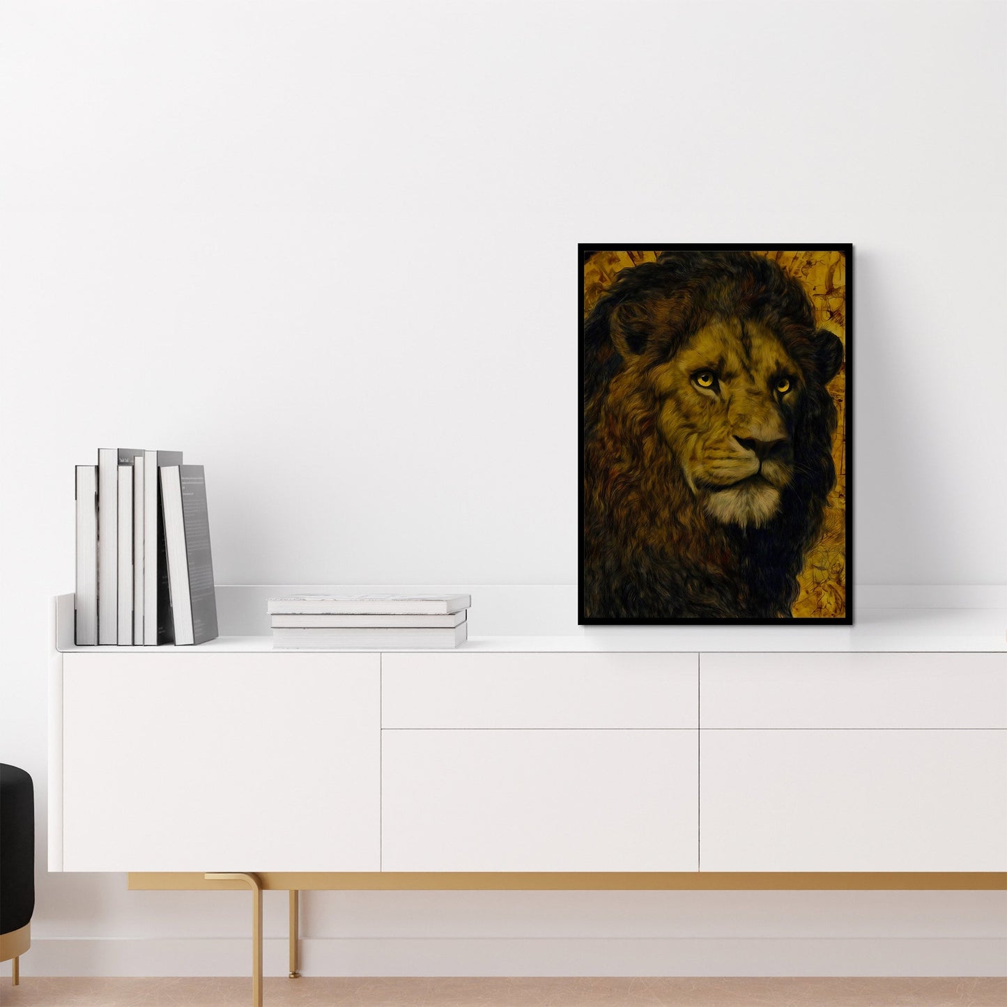 Lion's Amber Crown - Luxury Wall Art