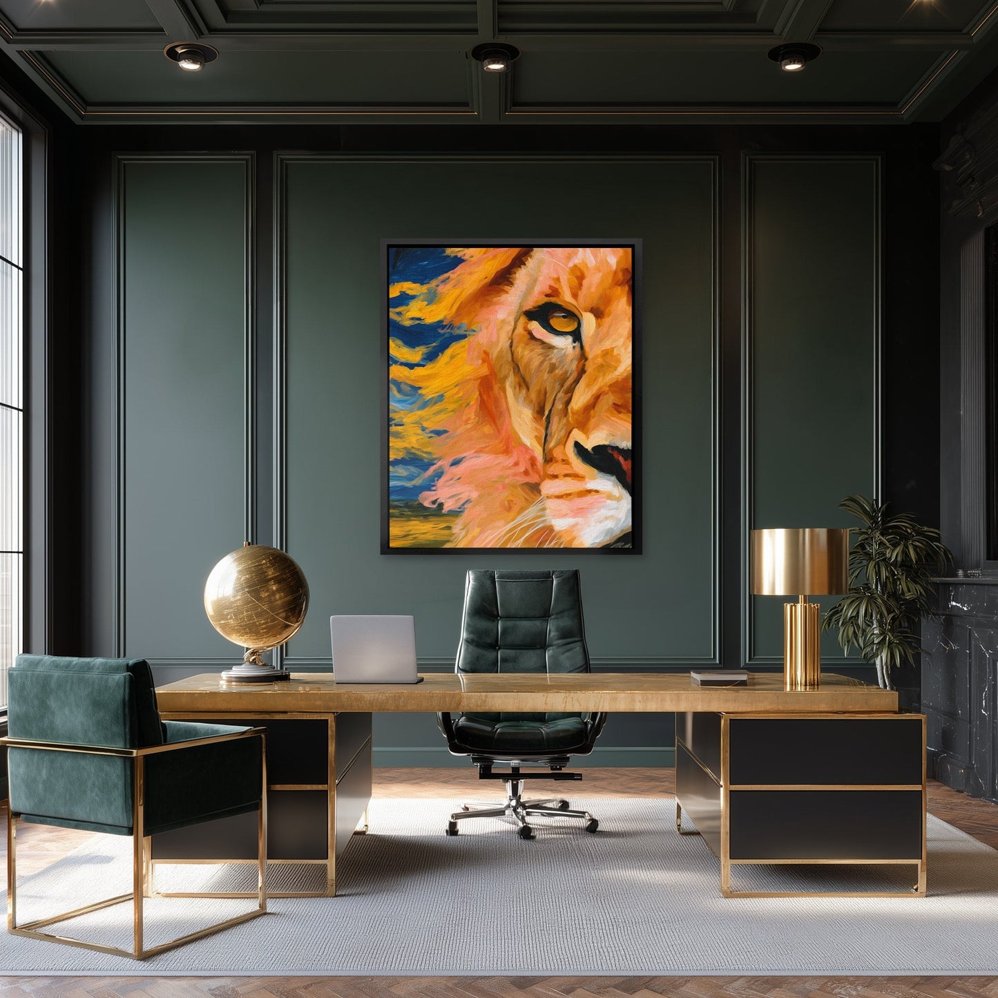 Lion's Copper Dawn - Luxury Wall Art