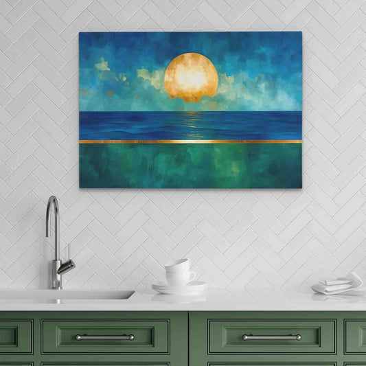 Liquid Horizon - Abstract Wall Art in Black Frame