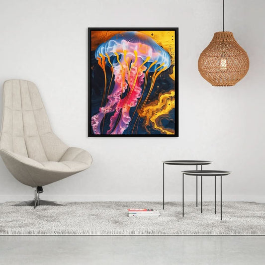 Liquid Jellyfish - Abstract Wall Art in Black Frame