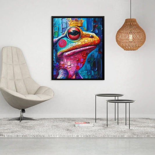 Lord Frog - Fantasy Wall Art in Black Frame