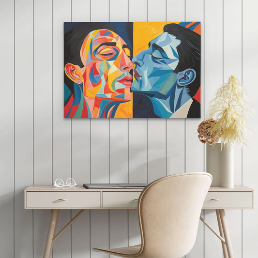Lover's Pursuit - Abstract Wall Art in Black Frame