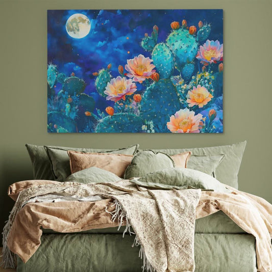 Moonlight Prickles - Wall Art in Black Frame