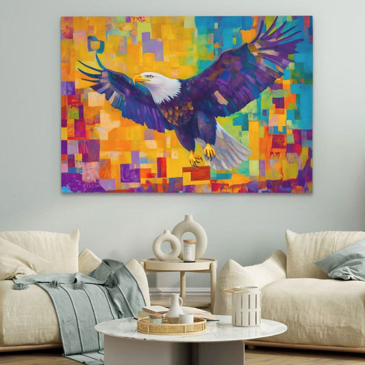 Mosaic Hunter - Modern Wall Art in Black Frame