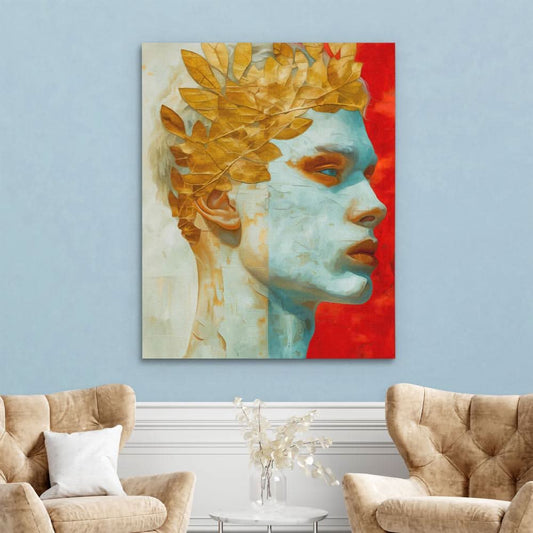 Olympians Crown - Modern Wall Art in Black Frame