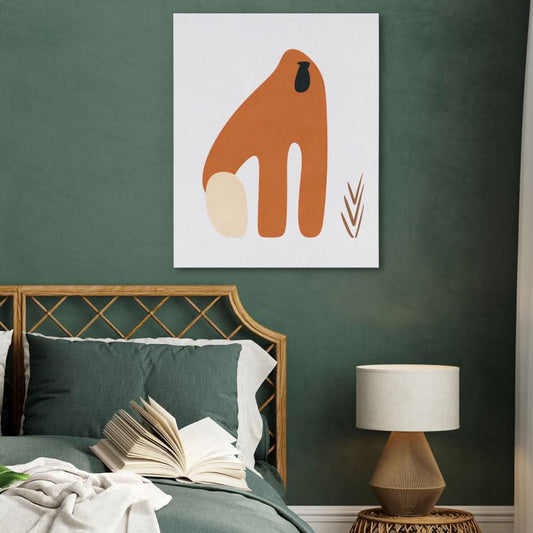 Orangutan Doodle - Abstract Wall Art in Black Frame