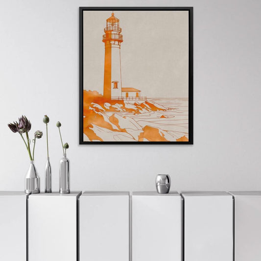 Peaceful Ocean Shore - Wall Art in Black Frame