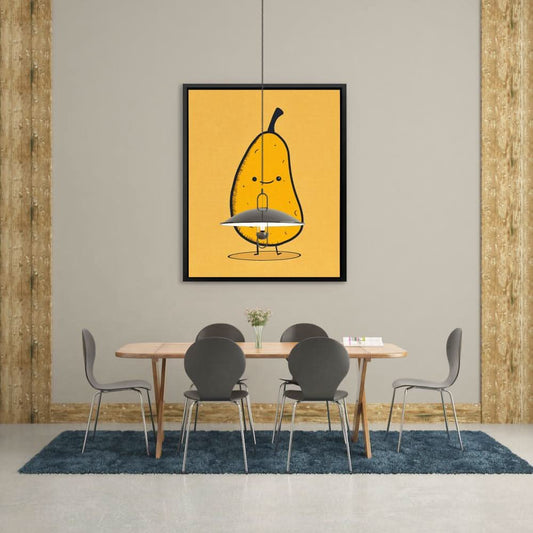 Pear Essentials - Contemporary Wall Art in Black Frame