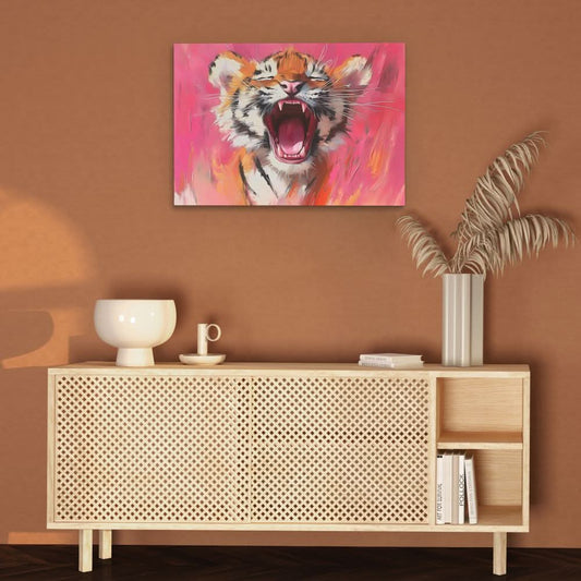 Pink Pride - Abstract Wall Art in Black Frame