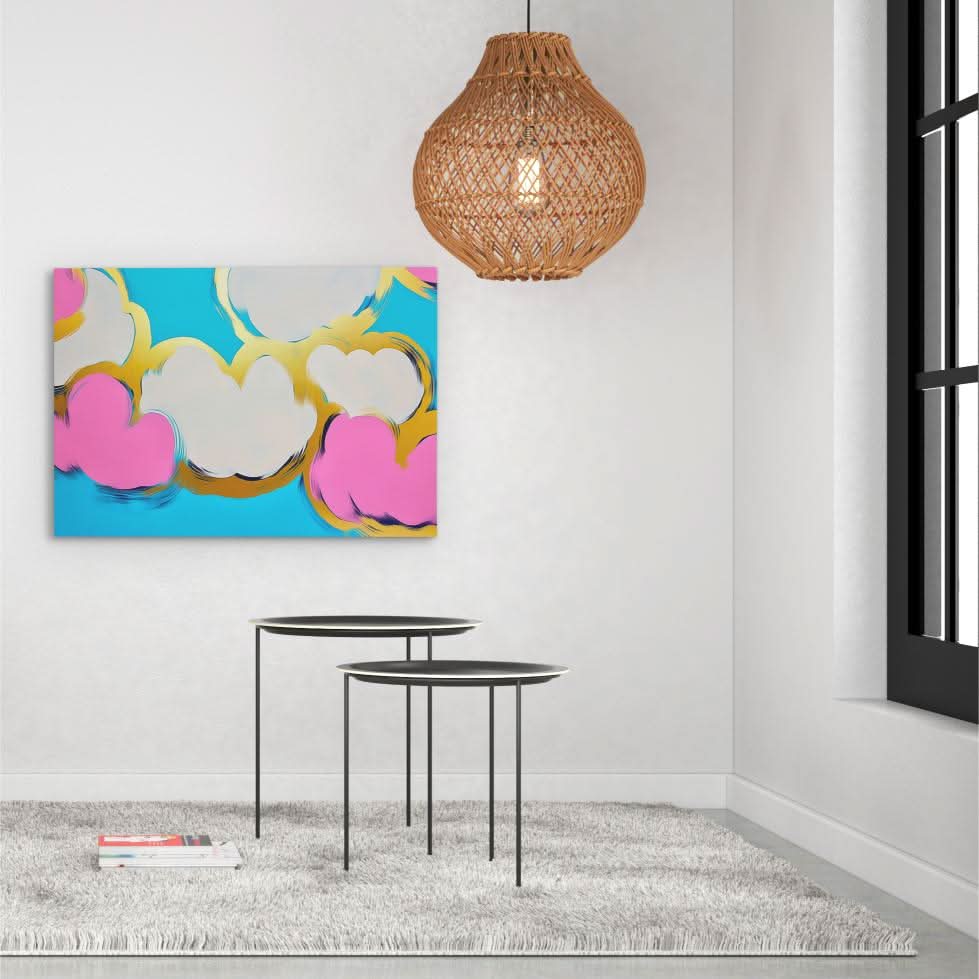 Pop Art Clouds - Oversized Clouds Canvas Wall Art