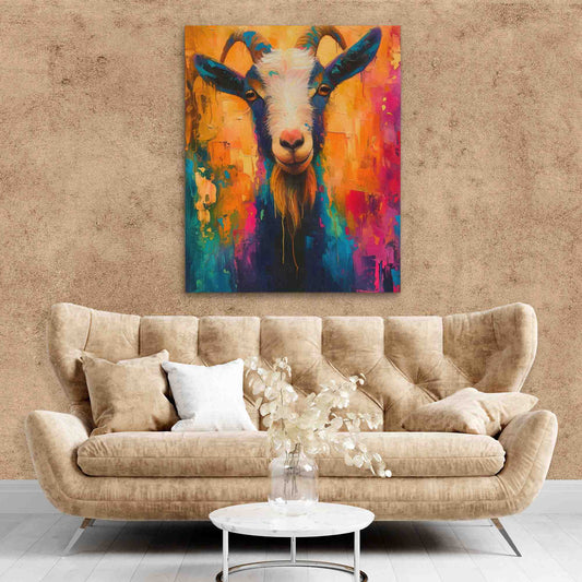 Rainbow Goat - Wall Art in Black Frame
