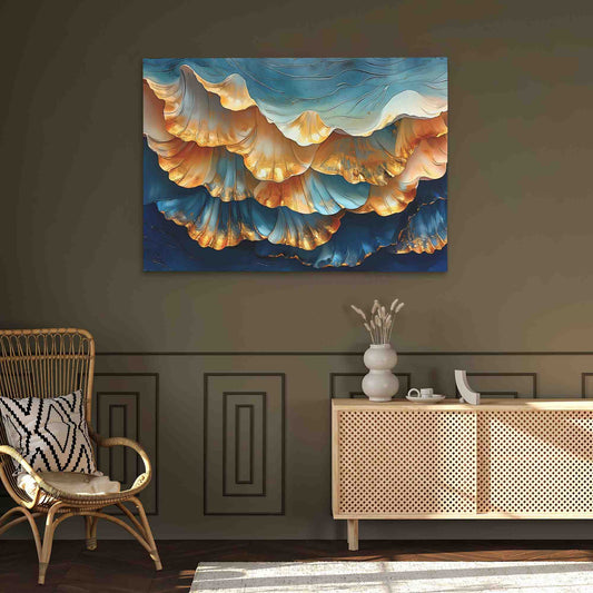 Royal Blue Shells - Wall Art in Black Frame