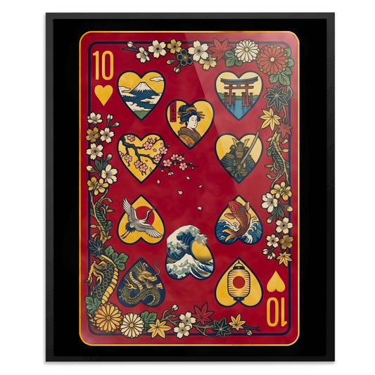 Samurai 10 Hearts Card