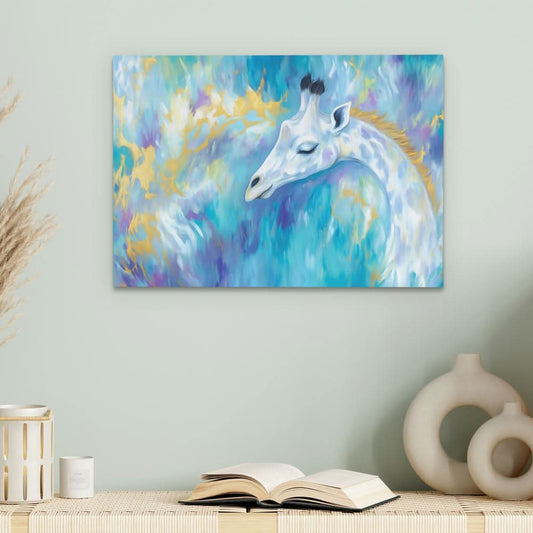 Serene Sky Giraffe - Wall Art in Black Frame