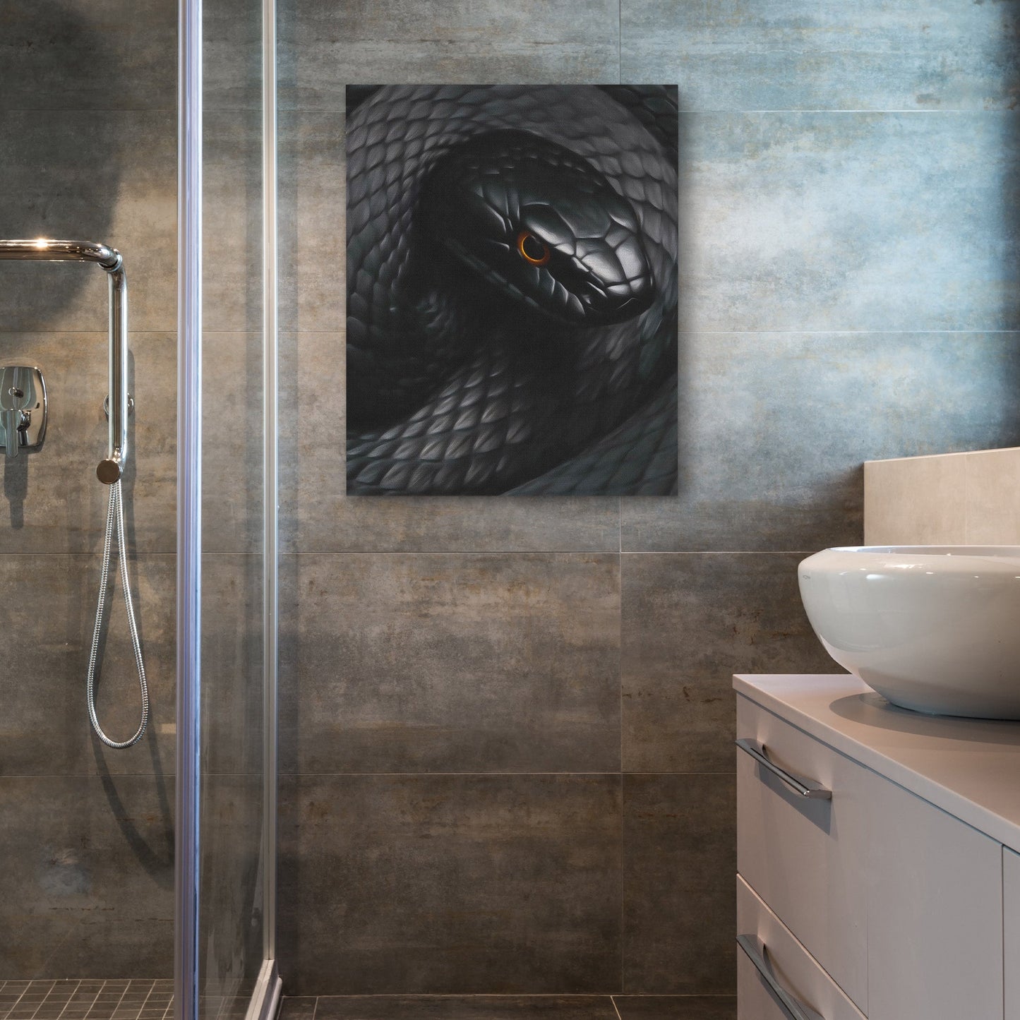 Serpent's Amber Eye - Luxury Wall Art