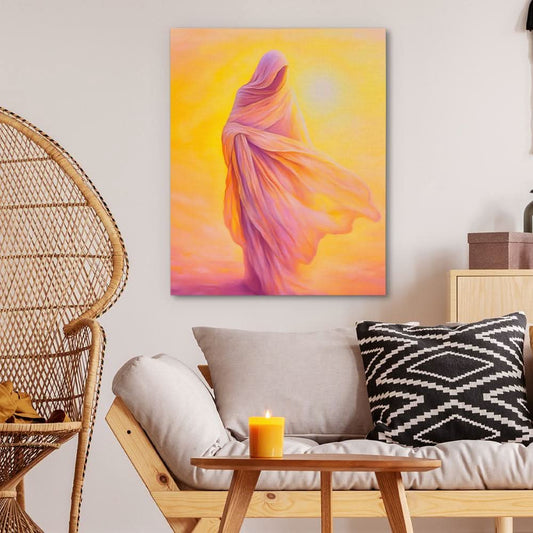 Shrouded Figure - Figurative Wall Art in Black Frame