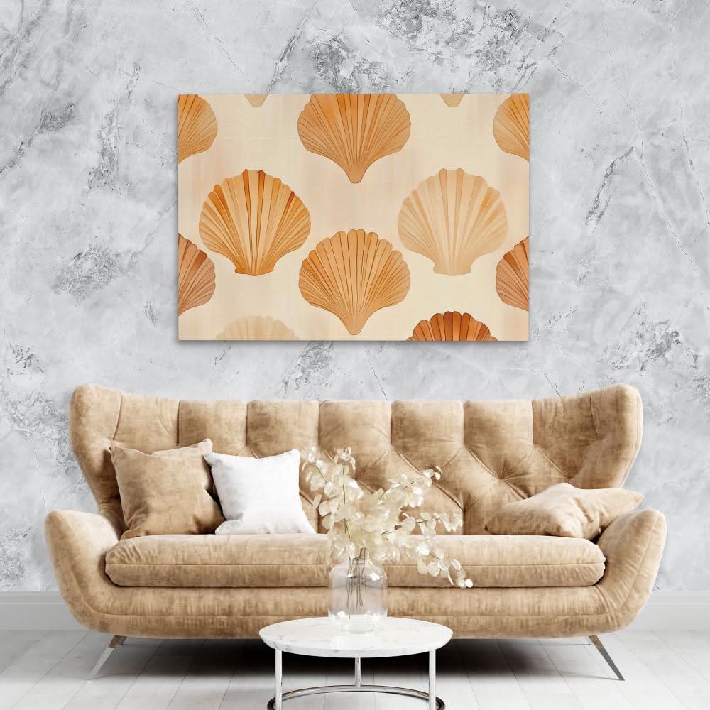 Simple Seashells - Oversized Beach House Canvas Wall Art