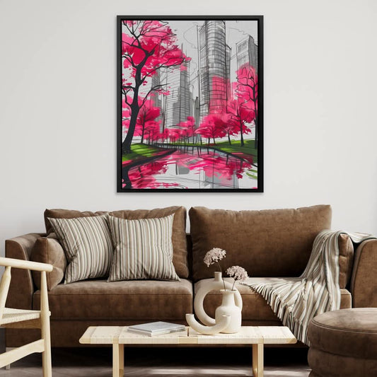 Spring Melodies - Abstract Wall Art in Black Frame