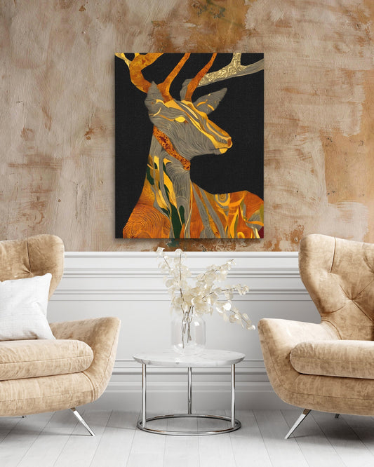 Stag Autumn Fire - Luxury Wall Art