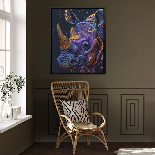 Starlit Horns - Abstract Wall Art in Black Frame