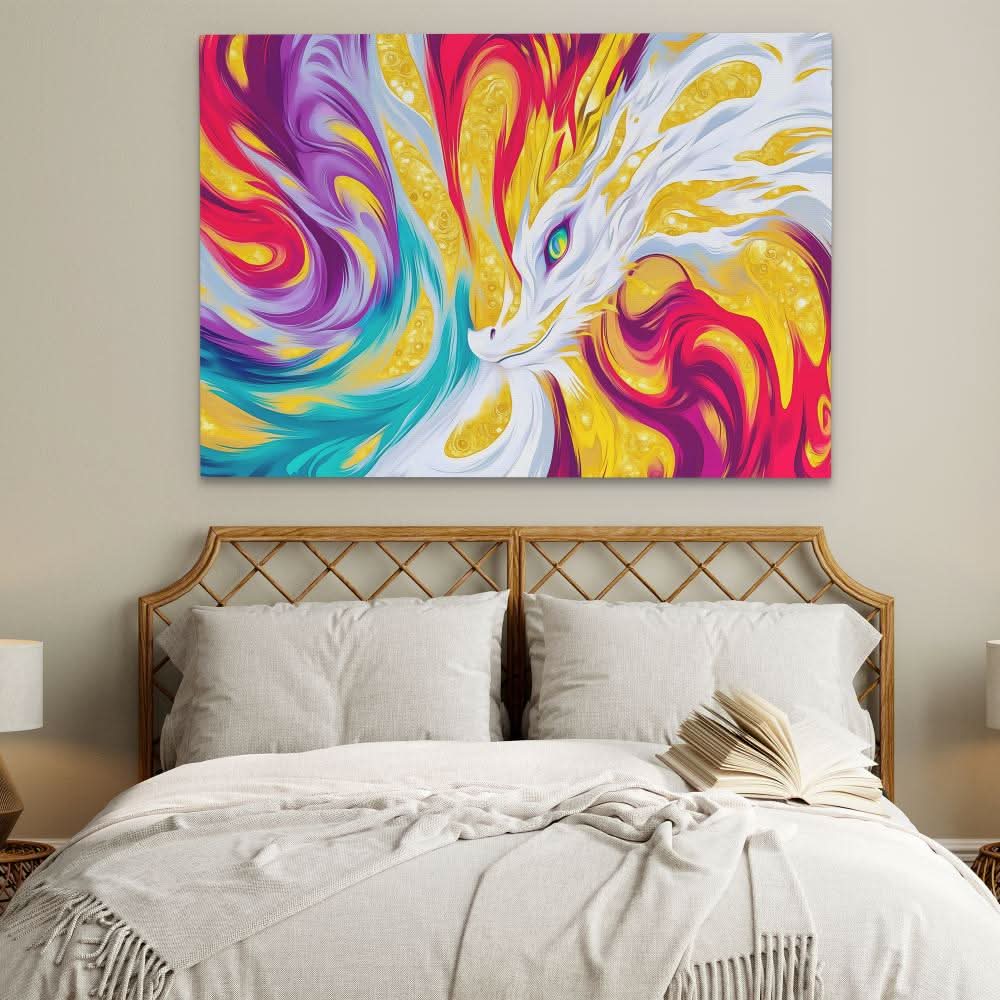 Stormscale Guardian - Oversized Dragon Canvas Wall Art