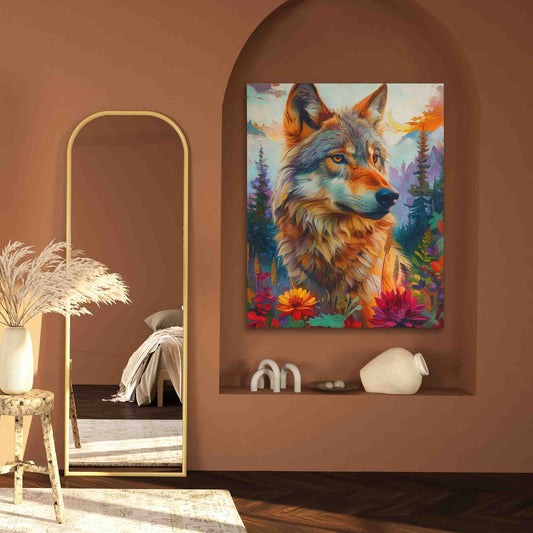 Stunning Wolf - Wall Art in Black Frame
