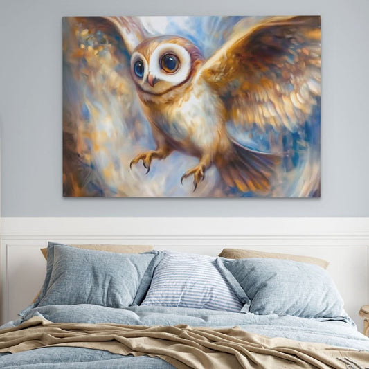 Surreal Owl - Surrealism Wall Art in Black Frame