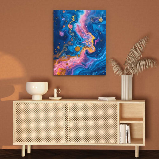 Swirling Embrace - Abstract Wall Art in Black Frame