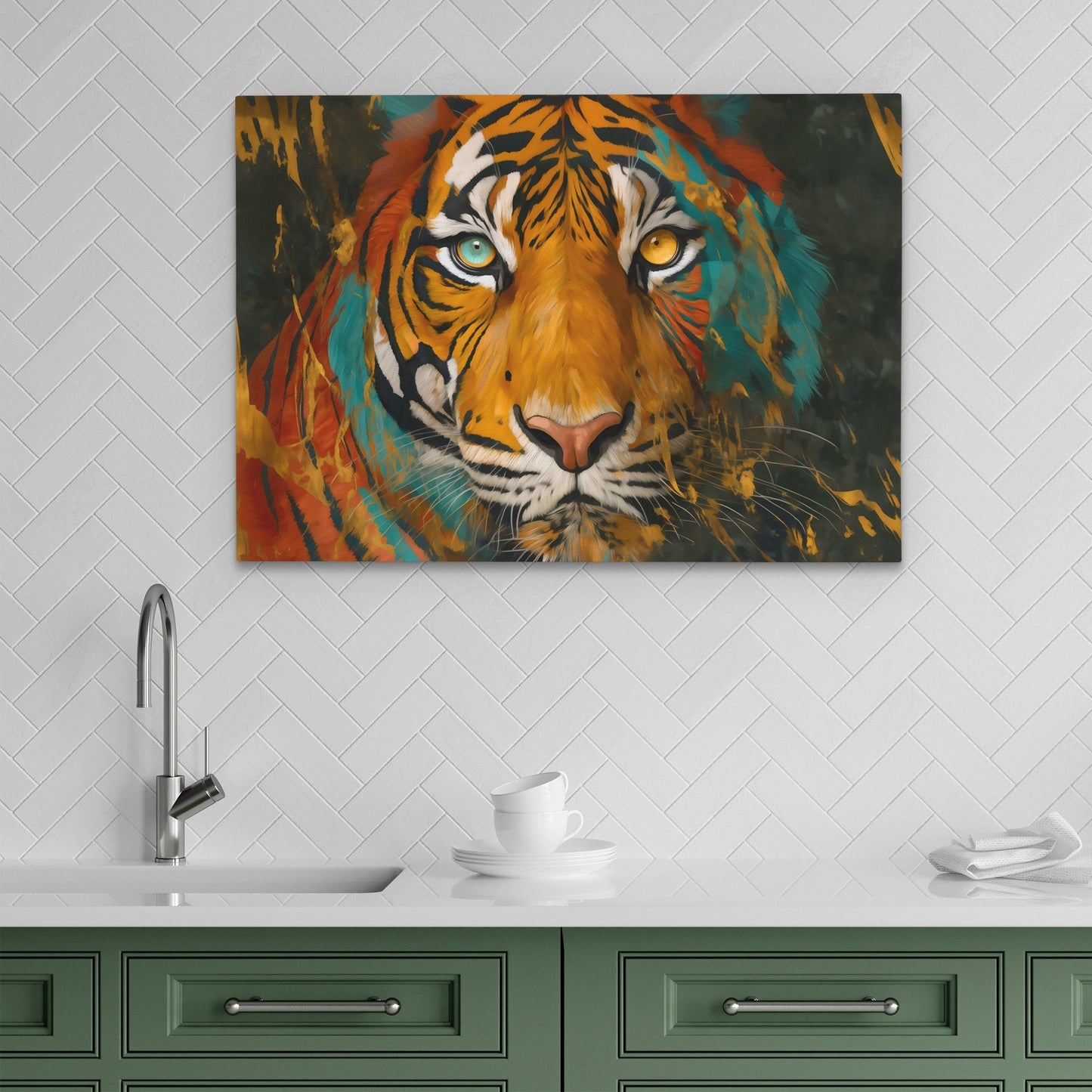 Tigers Dual Fire - Luxury Wall Art