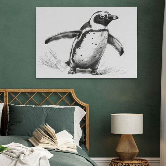 Trolling Penguin - Wall Art in Black Frame