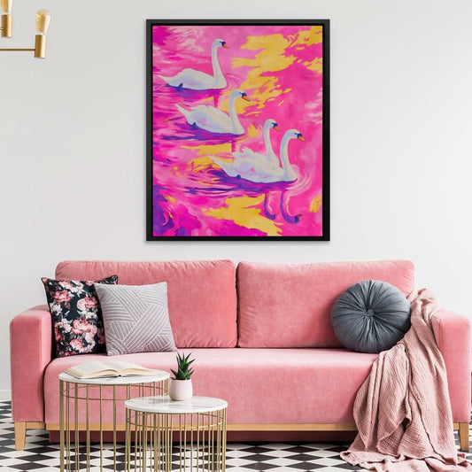 Velvet Reflections - Modern Wall Art in Black Frame