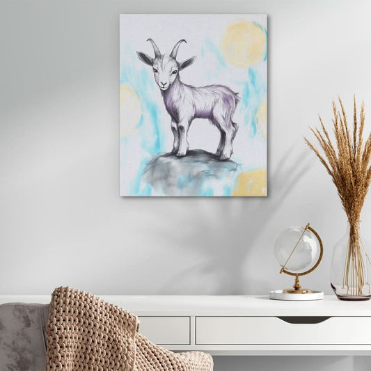 Violet Mountain - Minimalist Wall Art in Black Frame
