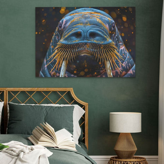 Walrus Mustache - Modern Wall Art in Black Frame