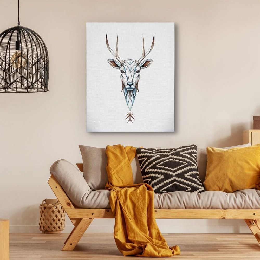 White Stag - Geometric Wall Art Print