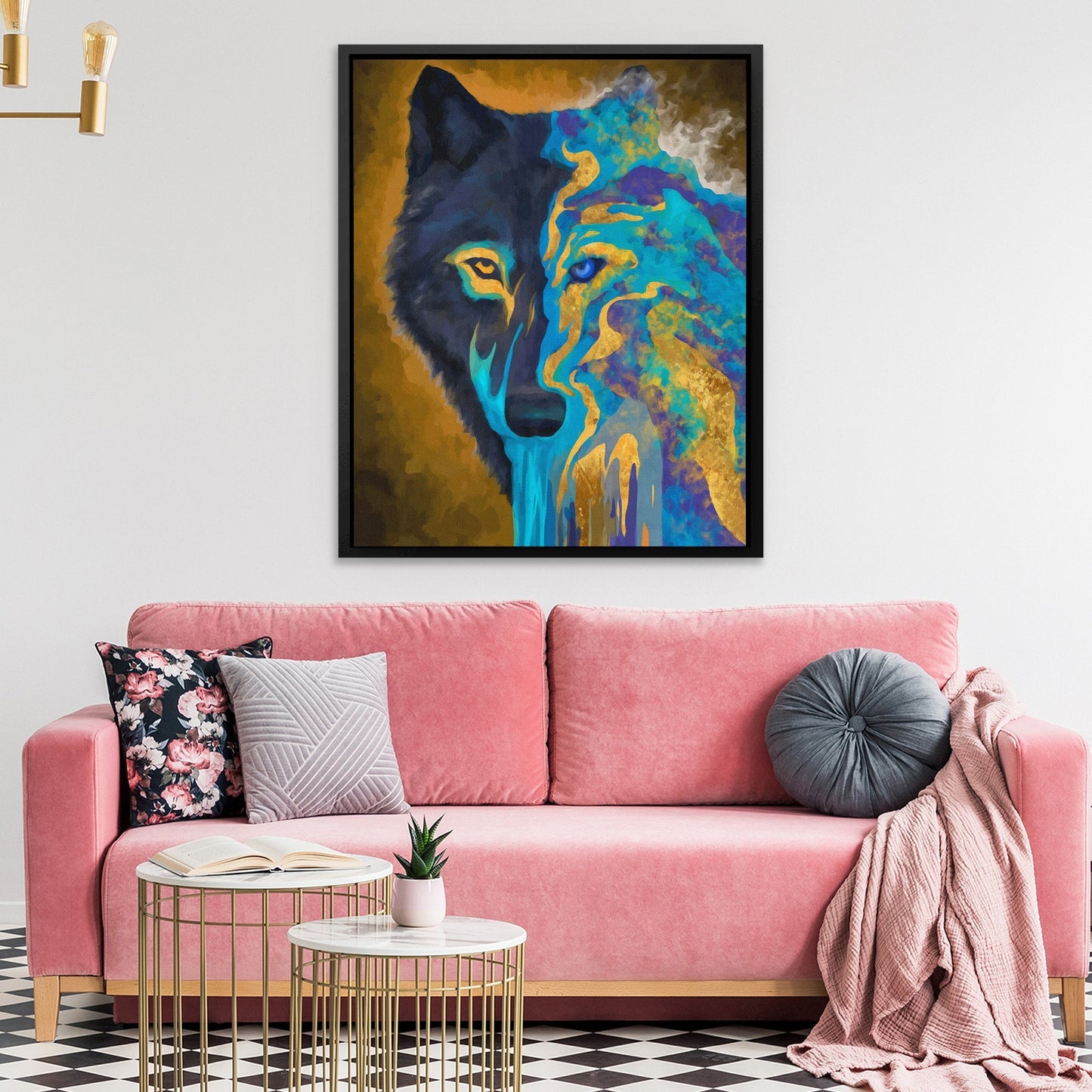 Wolf Turquoise Transformation - Luxury Wall Art
